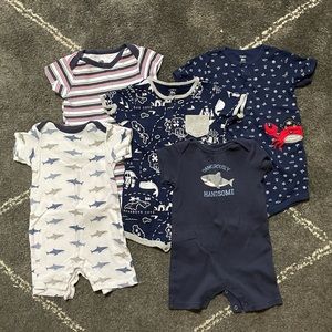 Carter’s Baby Boys Romper Lot Bundle Almost New!